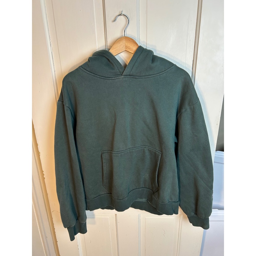 Milkstain Milk Hoodie Forest Green Oversized Fleece Sweatshirt Medium